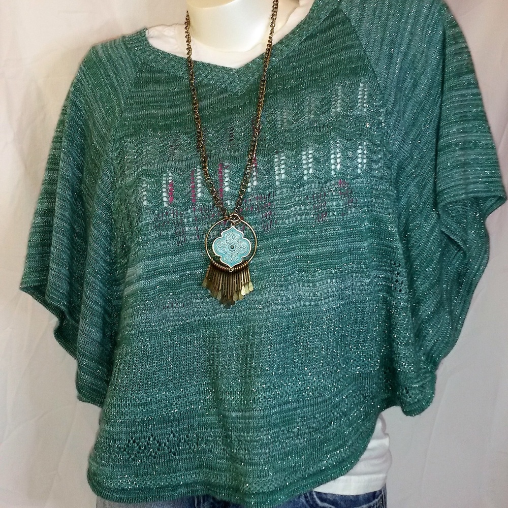 Studio Y shimmer knit flowing sweater top